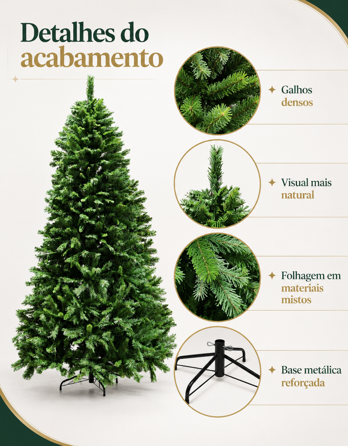 Montreal Traditional Christmas Tree 2.40m 1188 Tips Green