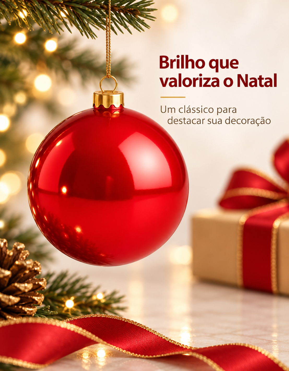 Red Shiny Christmas Ornament 20cm