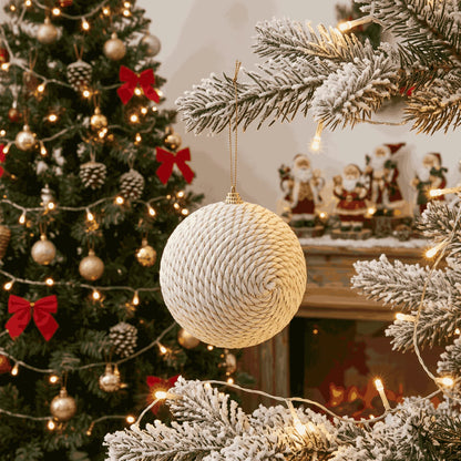 White Christmas Ball Ornaments 8cm Set of 3