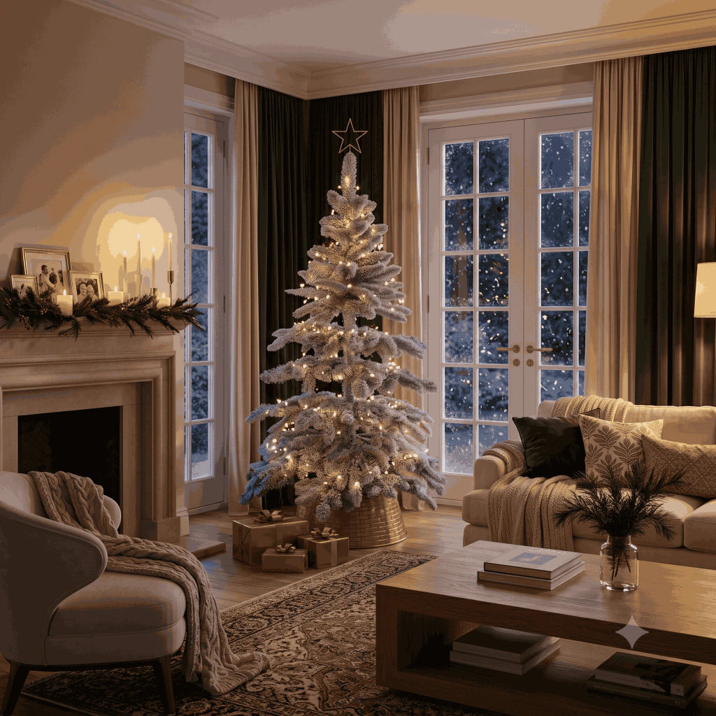 Alps Flocked Snowy Christmas Tree - 150cm - 385 Branches