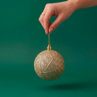 Champagne Christmas Ball Ornaments 10cm Set of 3