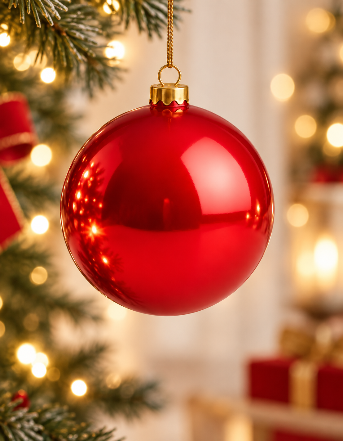 Red Shiny Christmas Ornament 20cm