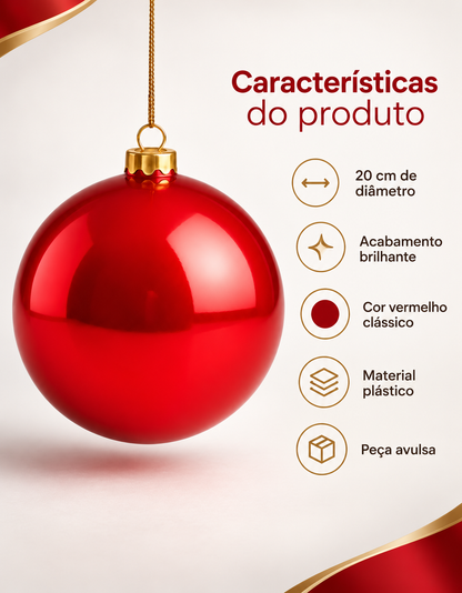 Red Shiny Christmas Ornament 20cm