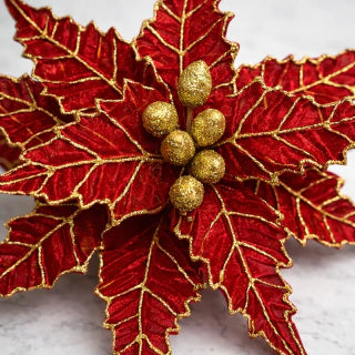 Red Velvet Christmas Poinsettia 32cm